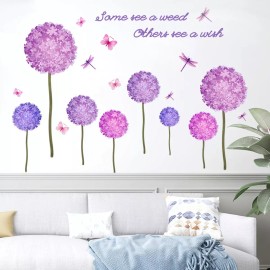 MINI BOXX Pegatinas Pared Diente León Morado Vinilos Adhesivos Pared