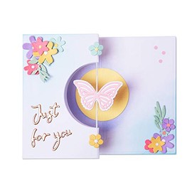 Sizzix Thinlits Die 665074 Butterfly Spinner Card by Georgie Evans 14 Pack, Multicolour, One Size
