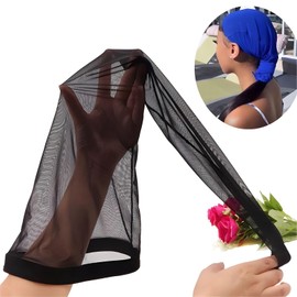 Boyiexin 27.6 inch Long Hair Sleeve Cap for Weaves Knotless Braids, Stretchy Hair Weave Sleeve for Women, Wig Sleeve Cap with Elastic Band for Crochet locs Bun dreadlock (Black)