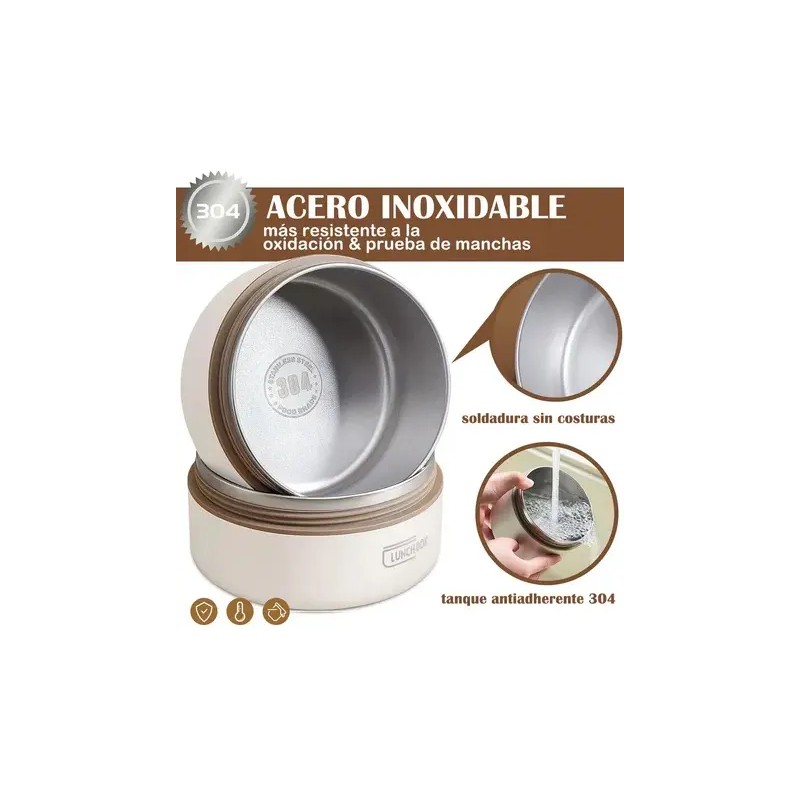 Lonchera Térmica ROOM MEXA de Acero Inoxidable con Toppers 4