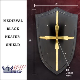 Medieval Warrior Knight Templer Crusader Shield 18G Steel LARP (SH-017)