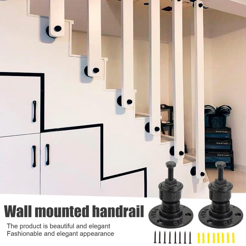 Handrail Holder Handrail Bracket Handrail Support Railing Brackets - Black