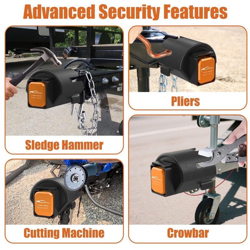 Trailer Lock Fits 2" and 2-5/16" Couplers - Heavy Duty