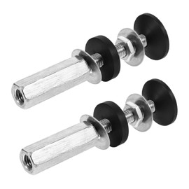 Mipcase 2pcs Toilet Tank Bolts and Gaskets Set with Leakproof Sealing Rings Durable Replacement Hardware for Standard Toilet Seats Corrosion Fixing Screws Kit