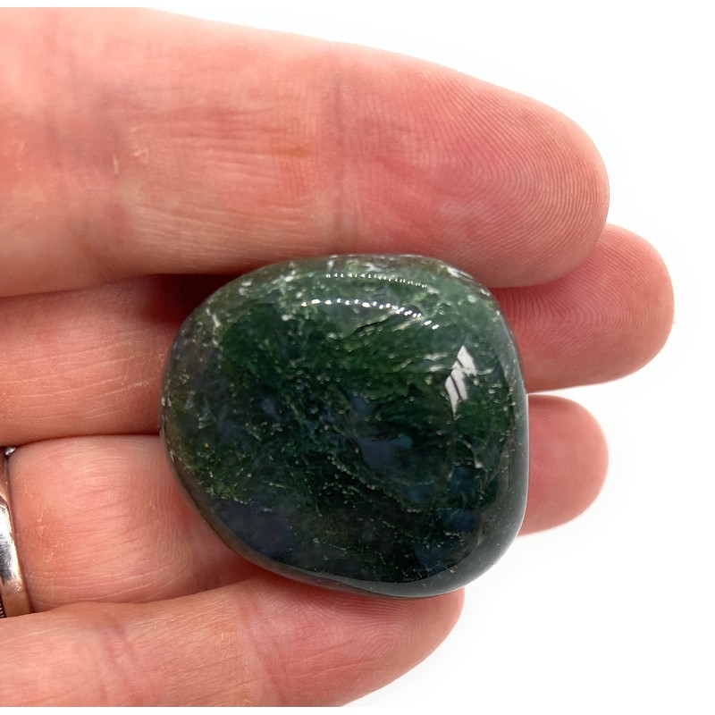 Moss Agate Large Tumbled Stone - 1 Pc