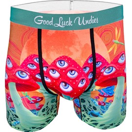 Good Luck Undies Men's Magic Mushrooms Boxer Brief Underwear, Extra Large