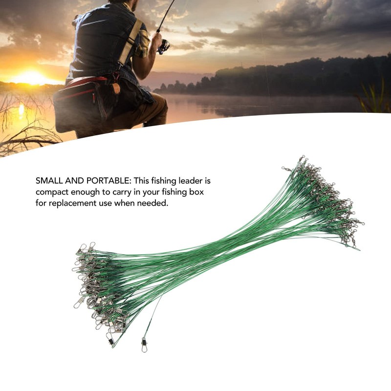 Fishing Wire Leader, Swivels Snap 100PCS Protective Fishing Leader for