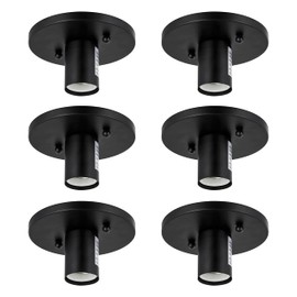 Sunlite 41607 Decorative Lamp Holder, 6-Pack, Medium Base (E26), 60 Watt Max (Bulb Not Included), Indoor Use, Steel Construction, Matte Black Finish, ETL Listed for Damp Location Use