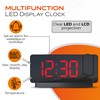 Caliber Digital Projection Alarm Clock - LED Clock with Rotating