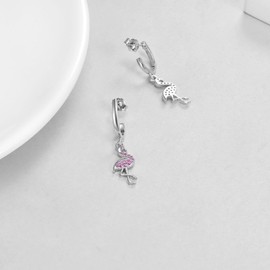 VONALA Flamingo Earrings 925 Sterling Silver Flamingos Drop Dangle Earring Christmas Birthday Gifts For Girls