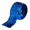 FINGERINSPIRE 5.5 Yards Blue Sequin Trim 2.9 inch Wide Elastic