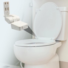 Luomorgo 2 Pairs Plastic Toilet Seat Hinges, White Toilet Seat Hinges Replacement with Bolts, Nuts