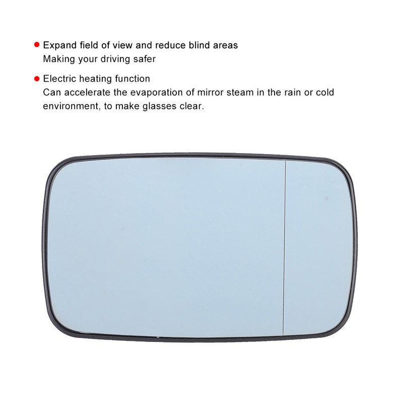 Right Hand Blue Heated Wing Door Mirror Glass Fit for