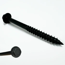 (25) 3/8” X 4” Black Hex Head Lag Wood Screws, Heavy Duty lag Bolts for Timber, Tree Houses, Fences by BRAUNY BOY HARDWARE -Qty 25