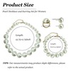 Pearl Necklace and Earrings Set with Bracelet Pearl Stud Earrings