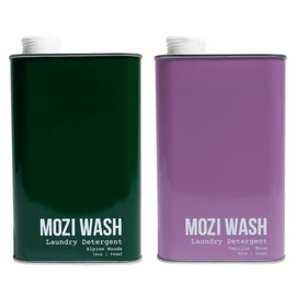 Mozi Wash Laundry Detergent 2 Pack Bundle  -  World's Best Smelling - Ultra Concentrated and Plant Based Container Household Scented Cleaning:_Bundle and Save - 1 Alpine Woods 1 Vanilla Moon