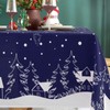 Yrendenge Christmas Tablecloth Blue White Tablecloth Washable Outdoor Tablecloth Rectangular