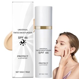 50g Tinted Moisturizer Anti-Aging,All-in-One Face Sunscreen and Foundation,SPF Face Moisturiser,Tinted Moisturiser Fa/ce Women,Univ/ersal Colored Moisturizer with SPF 46,Ti/nted Sunscreen for Fa/ce