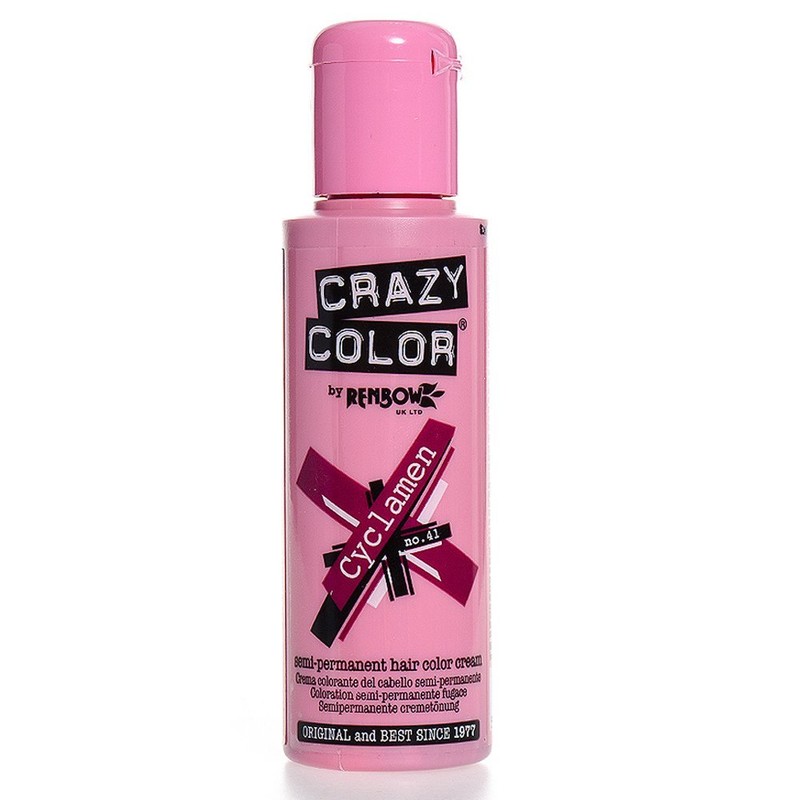 Crazy Color Semi-Permanent Hair Colour 100 ml (Cyclamen Red)