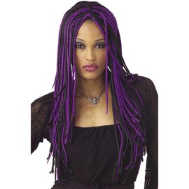 Adult Twisted Long Purple and Black Costume Wig