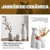 3PCS Jarrones de Cerámica,Pequeño Florero para Centro de Mesa,Jarrón Clásico,para
