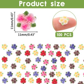 WOZADU 100 PCS Tiny Rose for Dollhouse Miniatures Mini Flowers for Crafts Mini Resin Things for Dollhouse Mini Rose Micro Landscaping Decoration