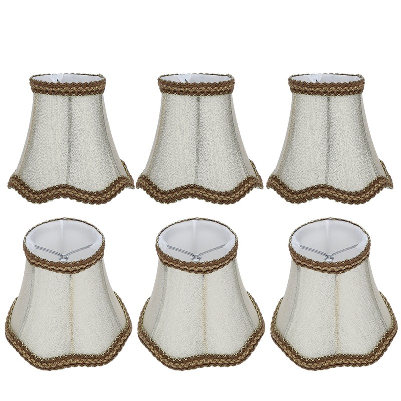6Pcs Desktop Table Lamp Cover Fabric Lampshade Accessory for E14