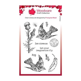 Woodware Clear Singles Flying Birds 4 in x 6 in Stamp Set, Photopolymer, 4 x 6 in