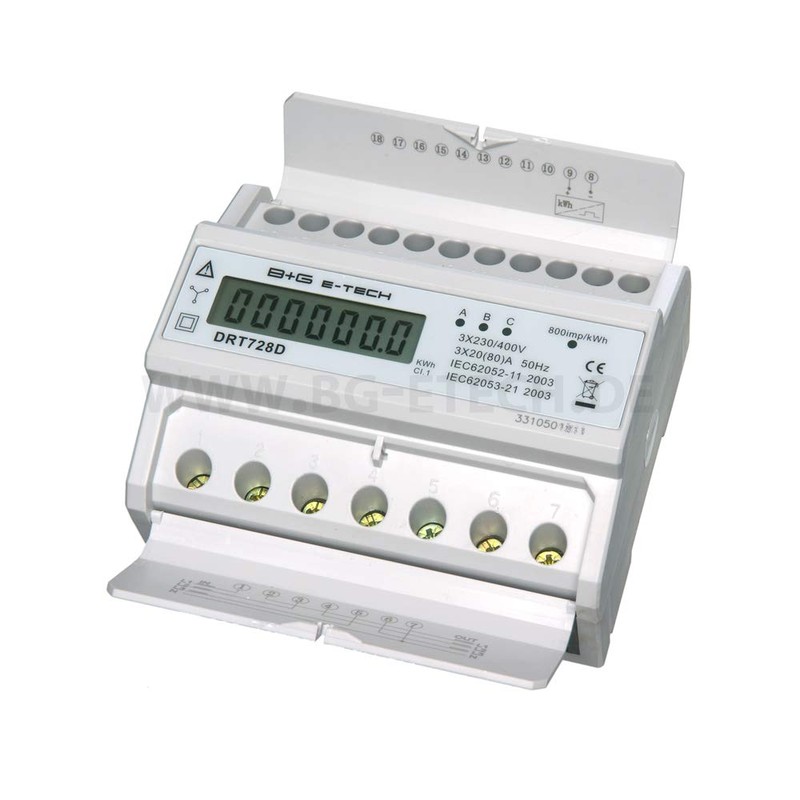 B + G E Tech DRT728D Digital Electricity Meter Rotary/WATT