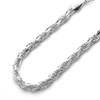 Double Accent Sterling Silver Necklace 4mm High Polished Rope Chain