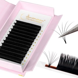 Lunamoon Easy Fan Lashes, Self-Fanning Eyelashes, 2D-20D Volume Eyelashes for Volume Technique, Eyelash Extensions, Eyelash Extensions (0.05-C, 9 mm)