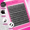 Millibest 밀리베스트 속눈썹 클러스터 키트 100D 플러프 연장 10-18mm 개별