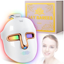 JAY SAREES Red-Light-Therapy-for-Face, 7-1 Colors Led Face Mask Light Therapy, Facial Skin Care Mask (Gold)