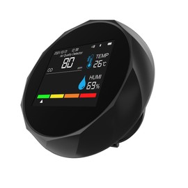 6-in-1 Carbon Monoxide Detector Portable LED Display CO2 TVOC HCHO Temperature Humidity Monitor with BT APP Control 60 Days Data Storage