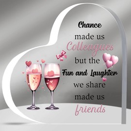 Colleague Appreciate Gifts Acrylic Plaques Friendship Gift Women Birthday Christmas Cute Heart Signs for Her Best Friend Enter New Work Retirement Thank You Souvenirs from Coworkers