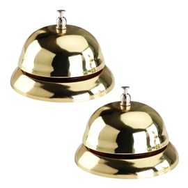 Aristal Tabletop Bell, Call Bell, Counterbell, Restaurant Supplies, Reception Counter, Call Bell, Gold, Set of 2