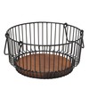 Gourmet Basics by Mikasa Ashford Wire Basket with Mango Wood