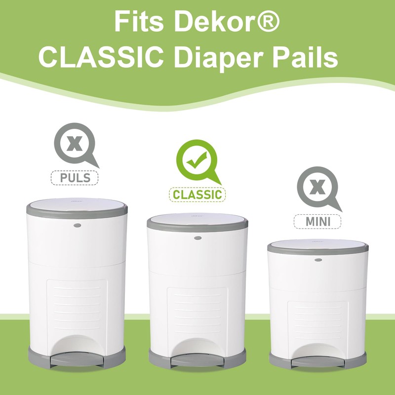 Refills Compatible with Dekor CLASSIC Diaper Pail Refills | 4