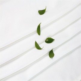 EurCross Shower Curtain Liner 72 x 80 inches Long, Water-Repellent Weighted Bottom Solid White Fabric Shower Curtain for Bathroom