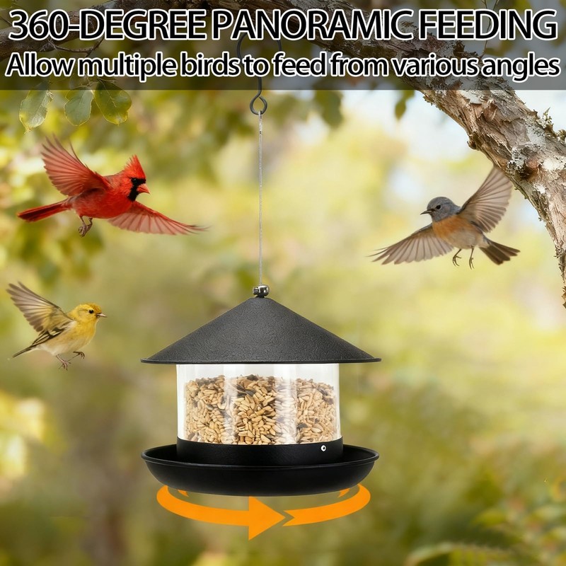 QZLOHOM Wild Bird Feeder, Large Capacity Hanging Bird Feeder with