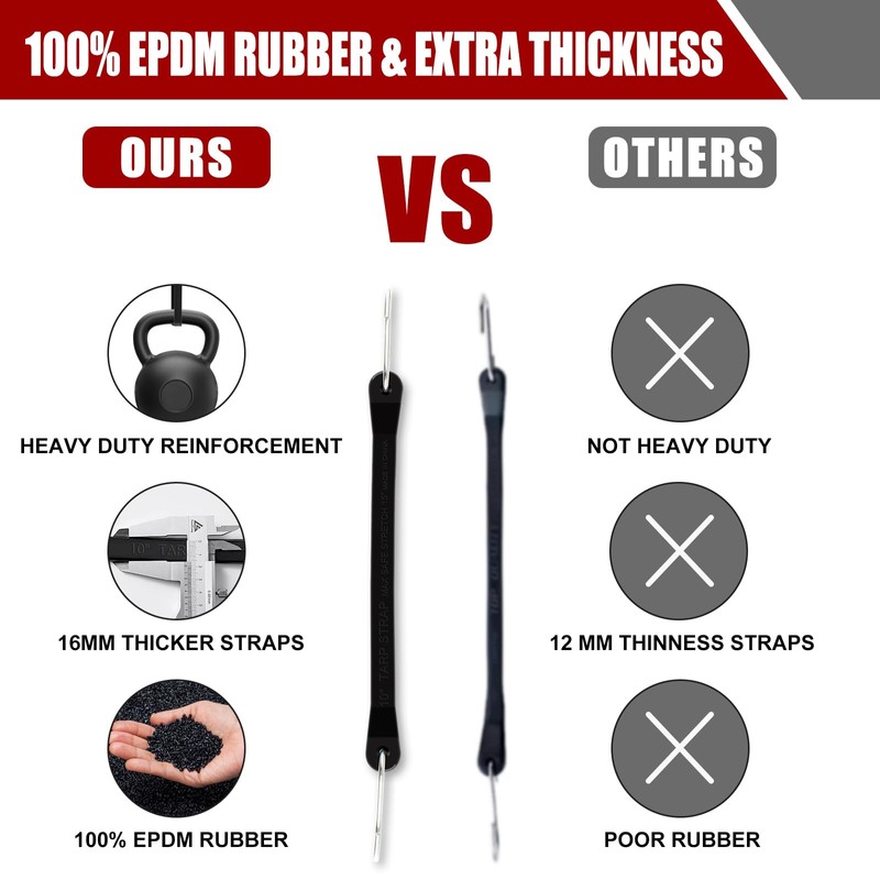 Rubber Cords with Hooks 6 Inch,Rubber Bungee Cords Heavy Duty
