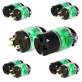 Yomiuwo 5 Set 20 Amp Extension Cord Ends 125Volt NEMA 5-20P & 5-20R, Extension Cord Ends Male and Female, Heavy-Duty Extension Cord Replacement Ends for Generators, RV,Industrial Use