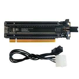 Sintech PCI-e 4.0 16X to 2 Ports PCIe 8X/16X Expansion Card,PCIe Bifurcation x16 to x8x8 Split Card with ATX 4pin Power Cable