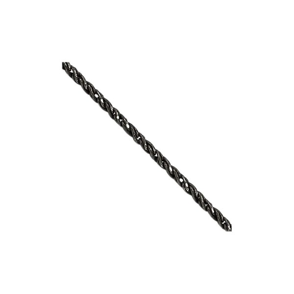 925 Sterling Silver Ruthenium-plated 0.75mm Twisted Tight Wheat Chain 20
