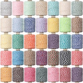 30 Rolls Colourful Bakers Twine for Crafts 2mm Cotton String Craft String Wrapping Wedding Home Decor Gardening