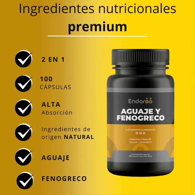 Aguaje + Fenogreco - 100 Cápsulas l Endaroo