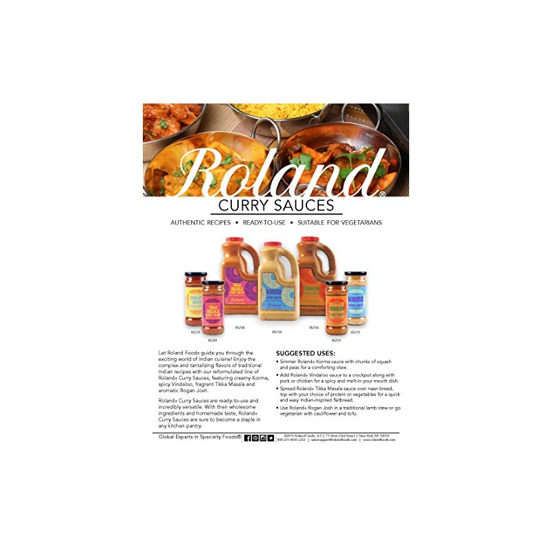 Roland Foods Tikka Masala Curry Sauce, Specialty Imported Food, 70-Ounce
