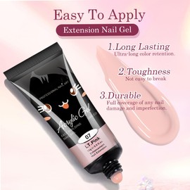 Poly Gel Nail Kit Nude Poly Nail Gel Kit Acrylic Poly Gel Nail Kit - Nude Nail Extension Kit 15ml Strengthener Thickening Extension Nail Gel with Nail Tool Nude Builder Gel Nail Kit for Women