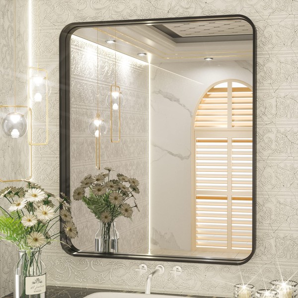 TETOTE Black Framed Mirrors for Bathroom, 30 x 36 Inch