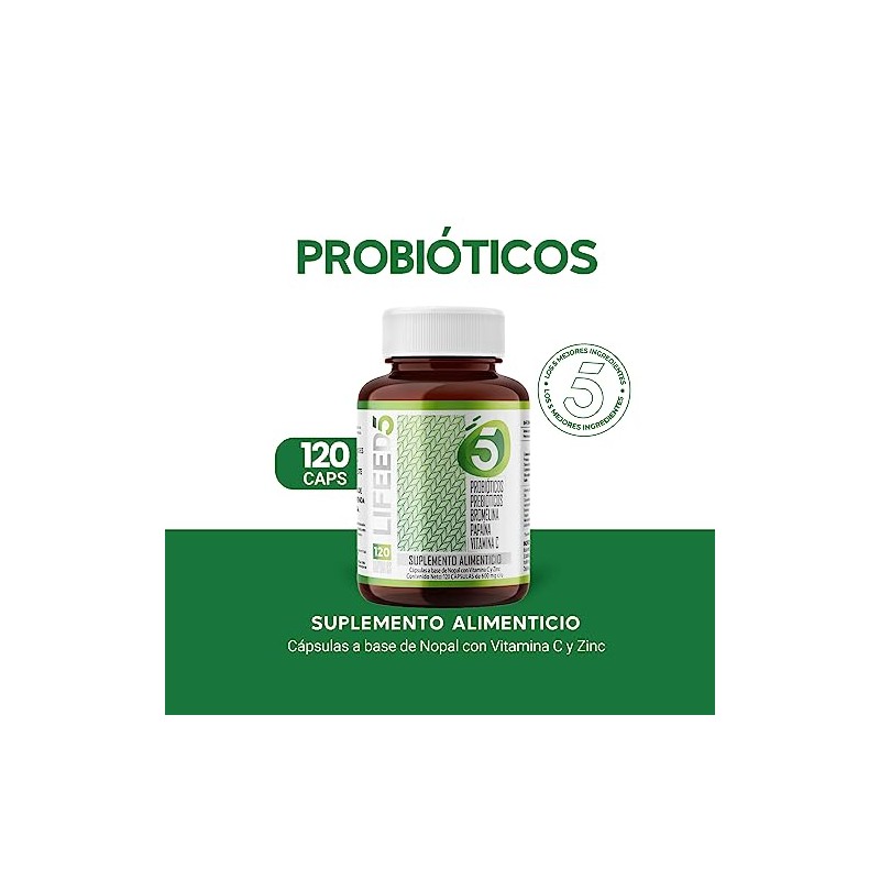 Lifeed Enzimas Digestivas Probióticos Contiene Fibra Natural Lactobacillus Acidophilus Inulina